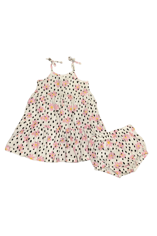 Polka Dot Flower Dress Set
