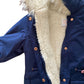 Navy Blue Faux Fur Hooded Coat