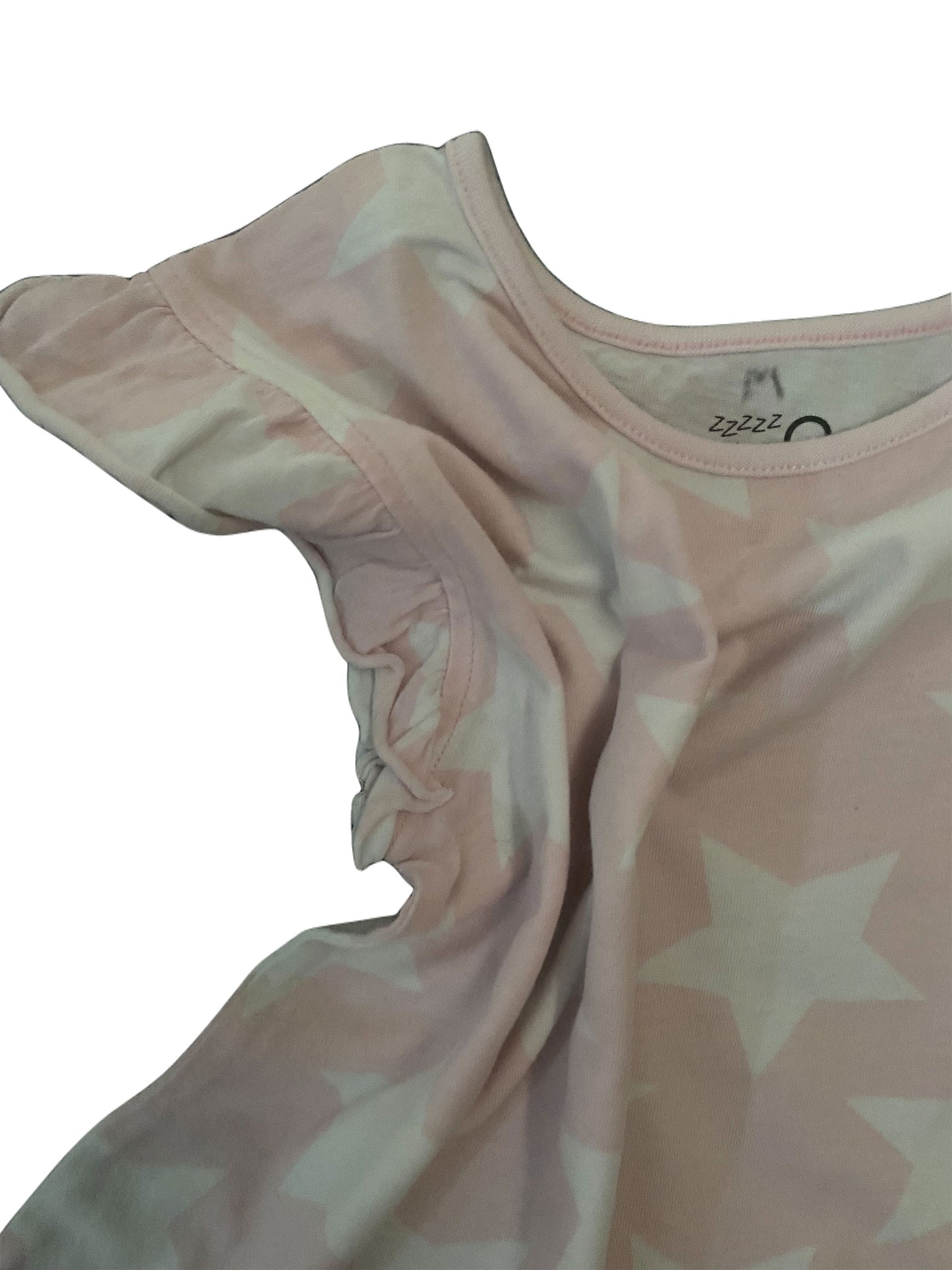 Frilly Sleeved Pink/White Stars Tee